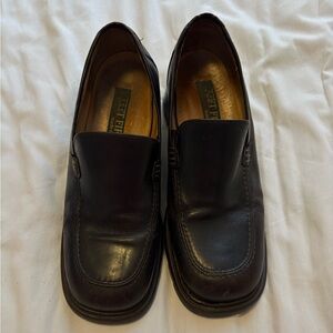 Brown Leather Slip-On Loafers